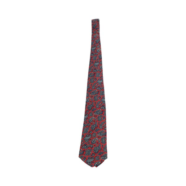 Vintage Silk Paisley Tie Red/Blue