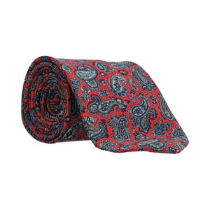Vintage Silk Paisley Tie Red/Blue