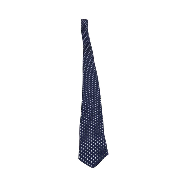 Vintage Silk Geometric Tie Navy