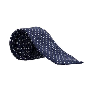 Vintage Silk Geometric Tie Navy