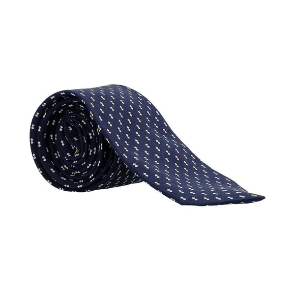 Vintage Silk Geometric Tie Navy