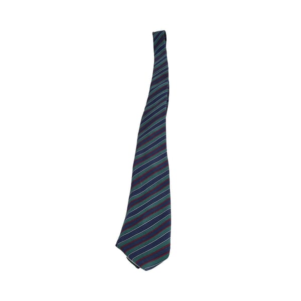 Vintage Silk Striped Tie Green