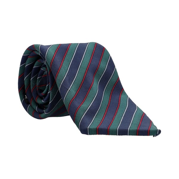 Vintage Silk Striped Tie Green