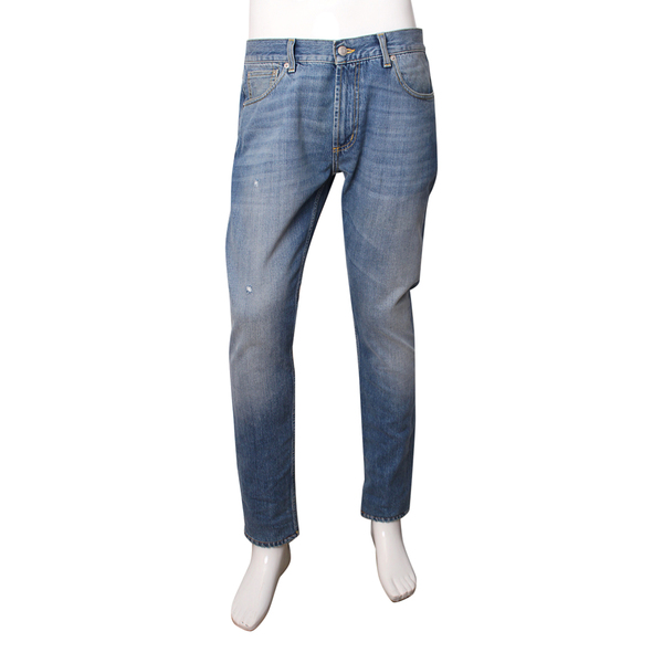 Cotton Embroidered Denim Jeans Blue