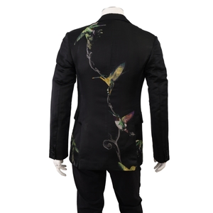 Silk Hummingbird Embroidered Blazer Iridescent/Black, view 2