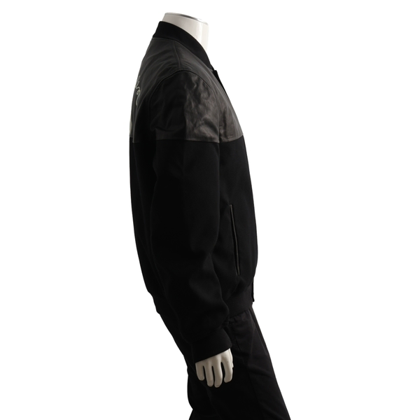 Leather/ Wool Skull Jacket Black