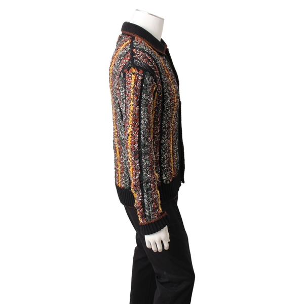 Cotton Blend Braided Bandana Cardigan Multicolour