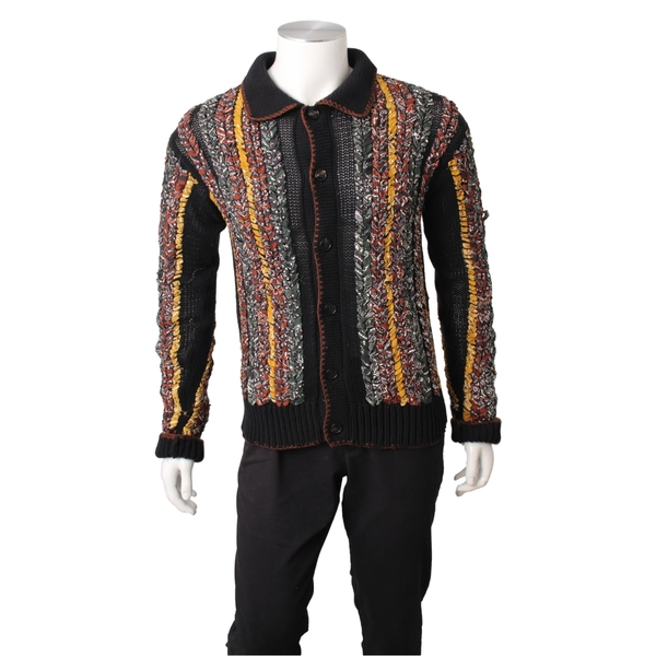 Cotton Blend Braided Bandana Cardigan Multicolour