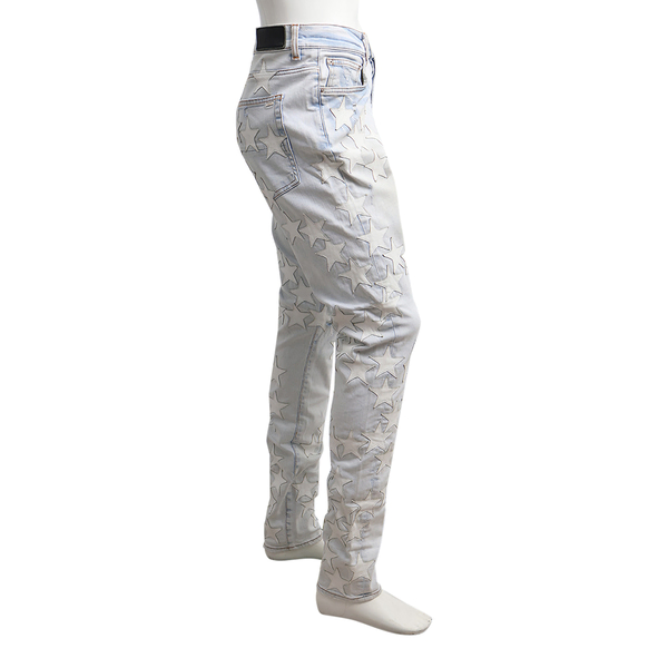 Denim Distressed Stars Jeans White/Light Blue