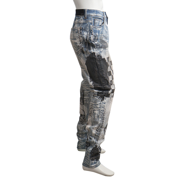 Denim Distressed Wes Lang Sketch Jeans Blue