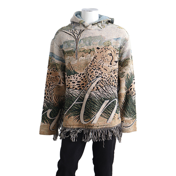 Cotton Cheetah Tapestry Hoodie Multicolour
