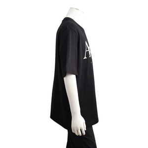 Cotton Staggered Logo T-Shirt Black/White, view 2