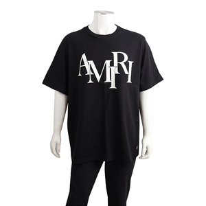 Cotton Staggered Logo T-Shirt Black/White