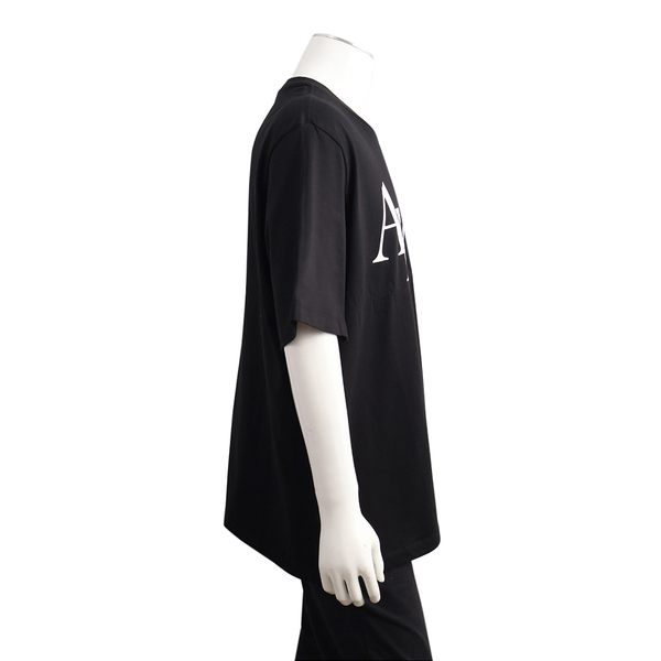 Cotton Staggered Logo T-Shirt Black/White