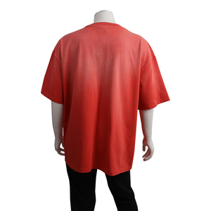 Cotton Blend Distressed Logo T-Shirt Coral, view 3