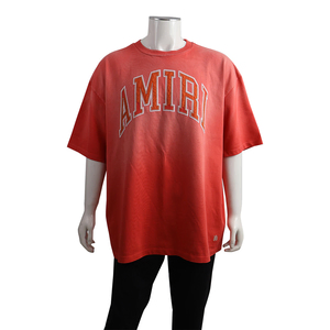 Cotton Blend Distressed Logo T-Shirt Coral