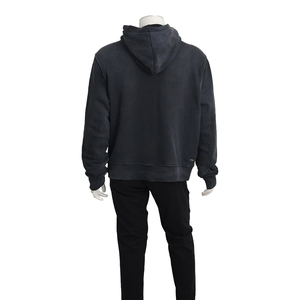 Cotton Distressed Ma Bar Hoodie Black, view 3