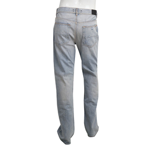 Cotton Denim Distressed Jeans Light Blue, view 2