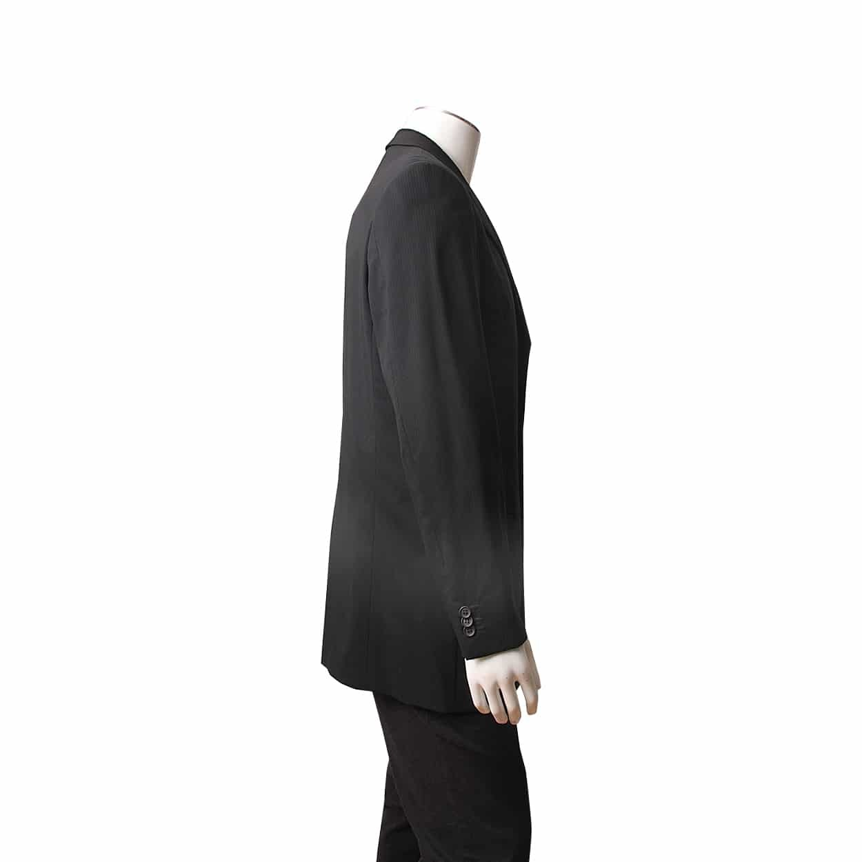 GIORGIO ARMANI Wool Striped Blazer Black | Luxity