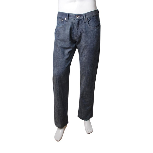 Cotton Blend Washed Jeans Blue