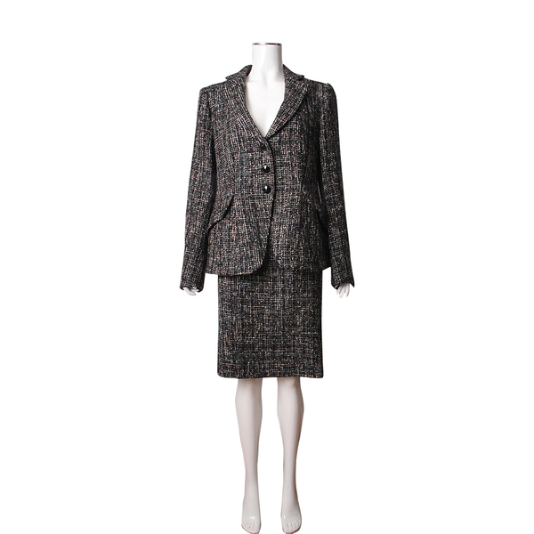 Tweed Glitter Skirt Suit Black