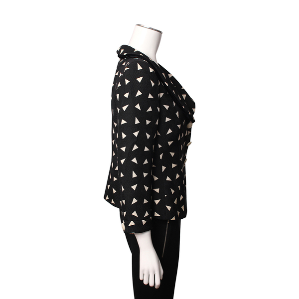 Wool/Silk Blazer Black/White