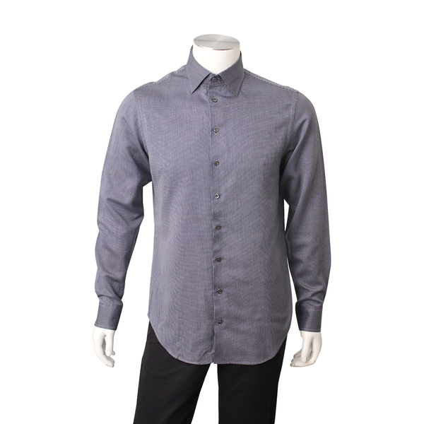 Cotton Abstract Motif Shirt White/Navy