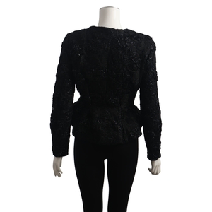 Vintage Mixed Material Blazer Black, view 3