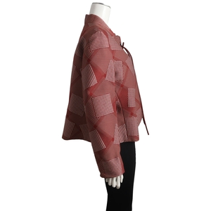 Vintage Polyester/Wool Cropped Blazer Red, view 2