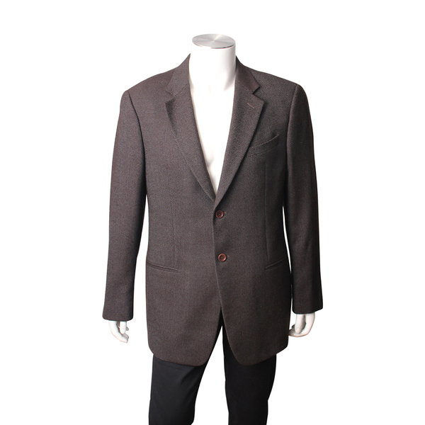 Wool Single Breasted Blazer Grey/Brown