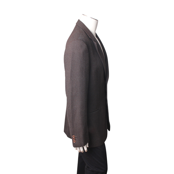 Wool Single Breasted Blazer Grey/Brown