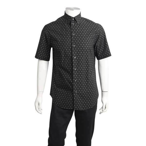 Cotton Geometric Shirt Black/White