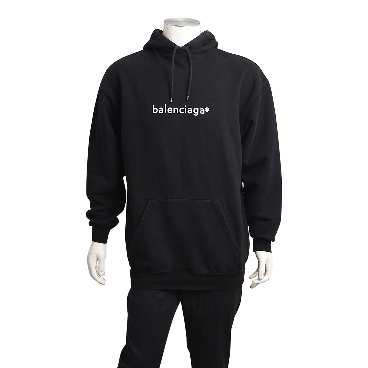 BALENCIAGA Cotton Medium Fit Hoodie Black | Luxity