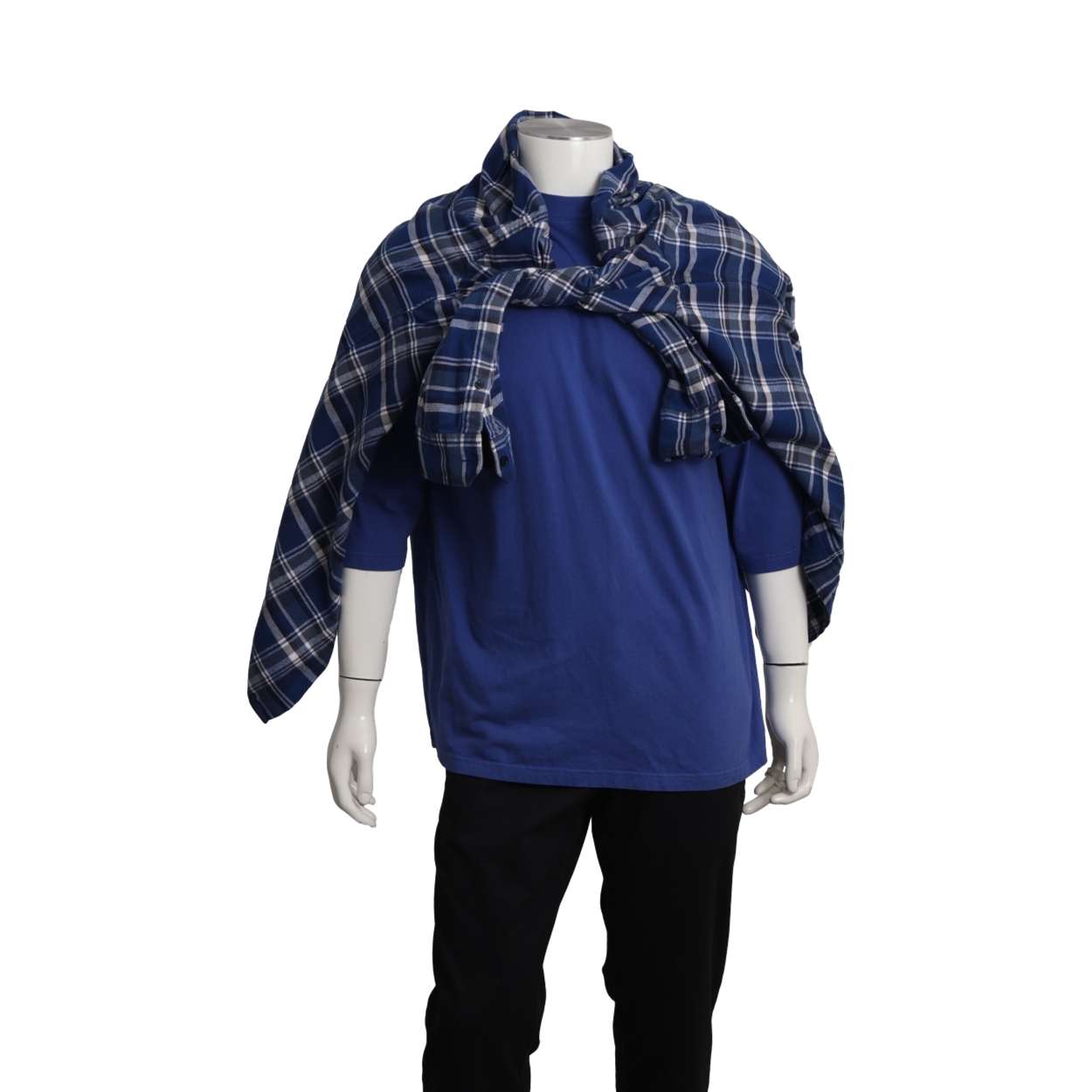 Cotton T-Shirt With Shirt Blue