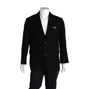 Mixed Material Logo Blazer Black