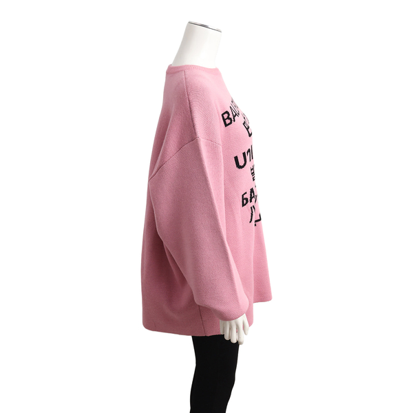 Wool Languages Sweater Pink