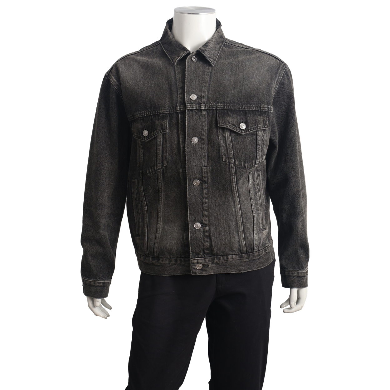 BALENCIAGA ジャケット ダークグレー BALENCIAGA Cotton Distressed Denim Jacket Grey | Luxity