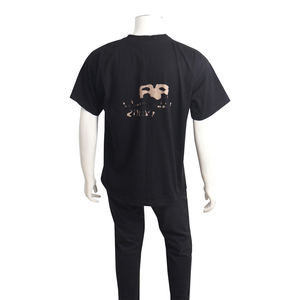Cotton Distressed BB Logo T-Shirt Black, view 3