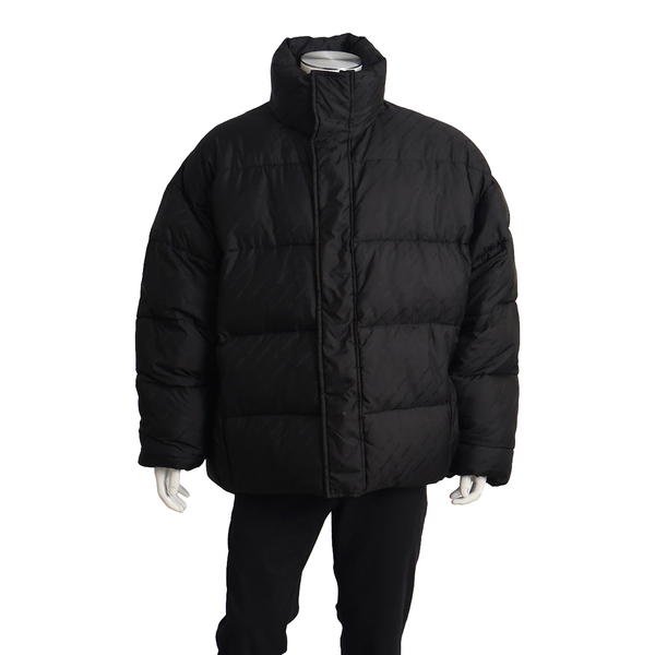 Polyamide Allover Logo Puffer Jacket Black