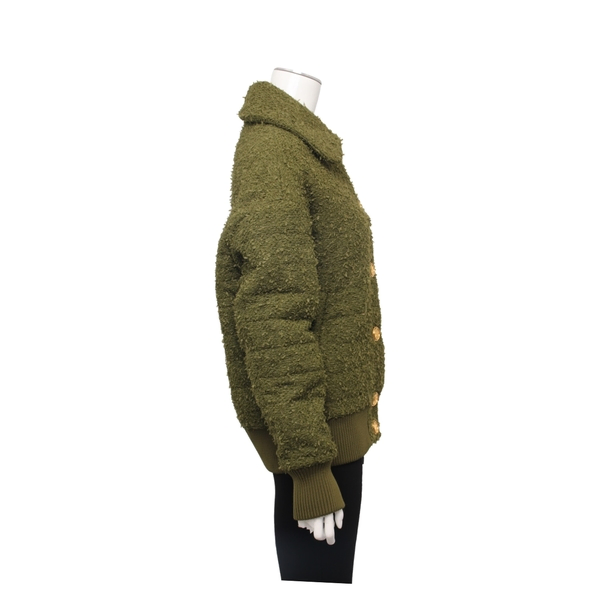 Tweed Crystal Logo Jacket Green