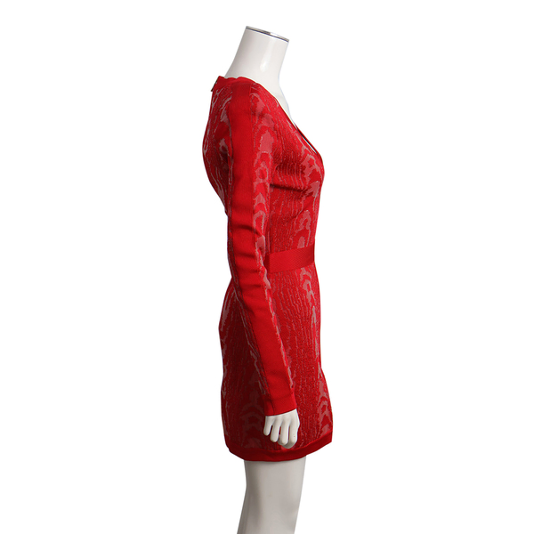 Viscose Lace Mini Dress Red