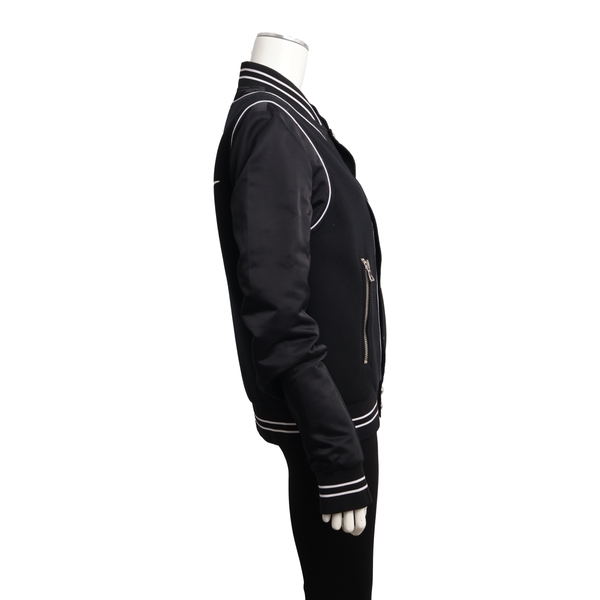 Mixed Material Jacket Black/White