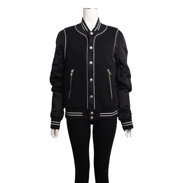Mixed Material Jacket Black/White