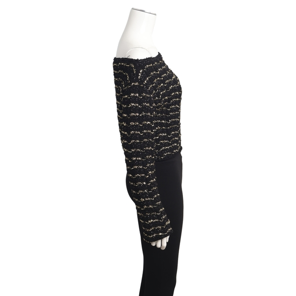Metallic Knit Crop Top Black/Gold