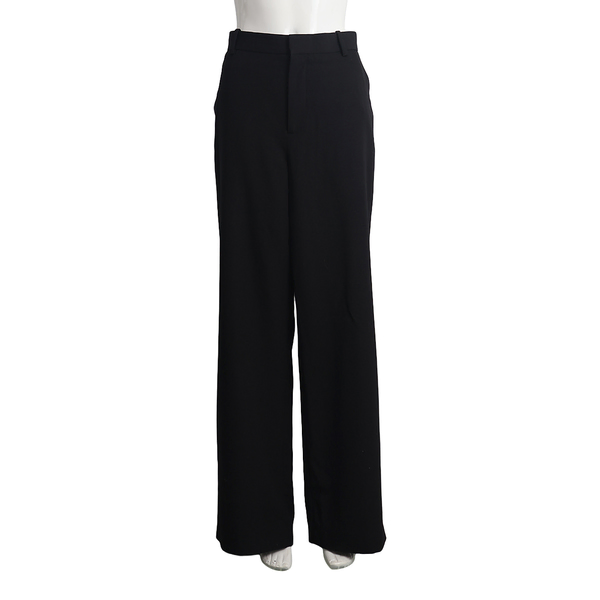 Wool High Waist Pants Black