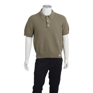 Wool Knitted Polo Shirt Khaki