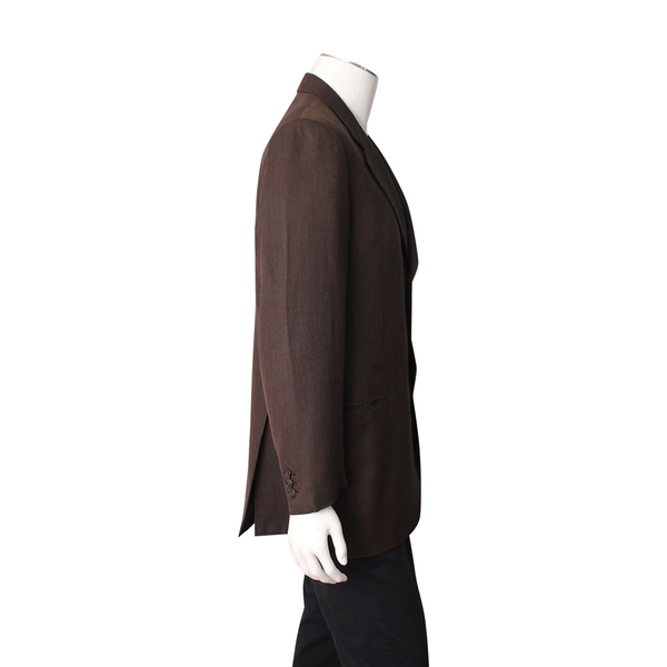 Wool Single Breasted Jacket Chocolate