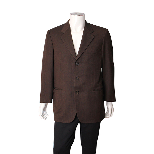 Wool Single Breasted Jacket Chocolate