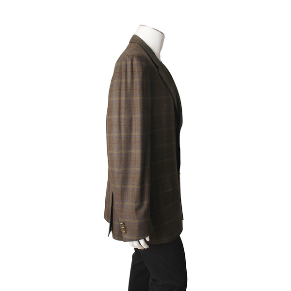 Wool Palatino Striped Blazer Green/Brown