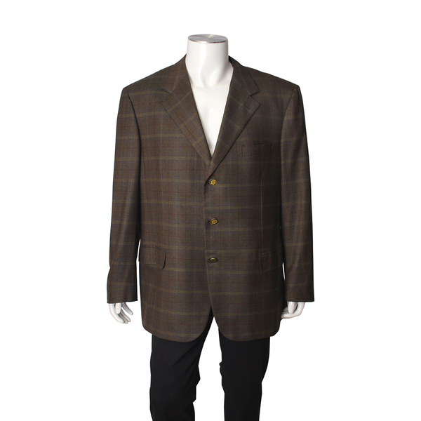 Wool Palatino Striped Blazer Green/Brown